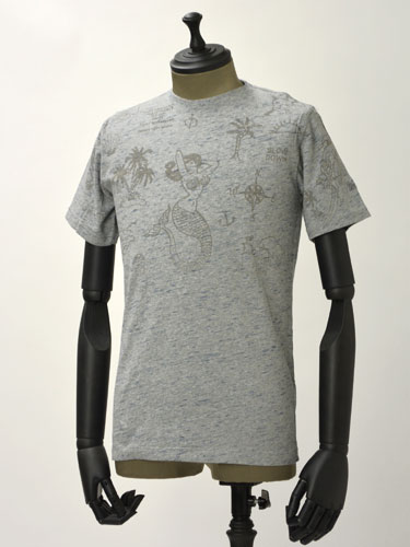 Vintage55【ヴィンテージ55】マーメイドプリントTシャツ VM1012TE545SB 987 cotton GREY(コットン グレー)