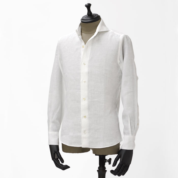 Giannetto【ジャンネット】カジュアルシャツ VINCI FIT 2GMAX30 V84 WHI linen WHITE(ヴィンチフィット リネン ホワイト)