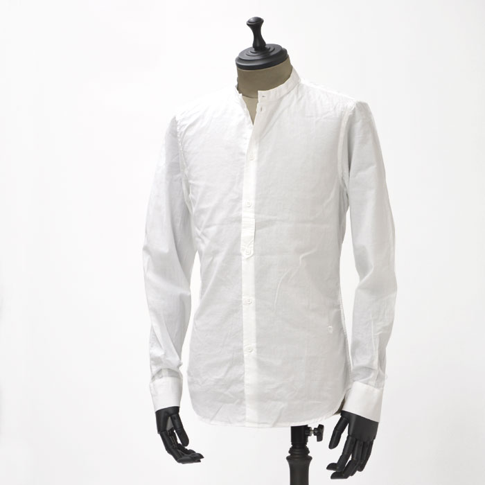 PAOLO PECORA【パオロペコラ】 バンドカラーシャツ CAMICIA C1M G041 T008 1101 cotton WHITE（コットン ホワイト）