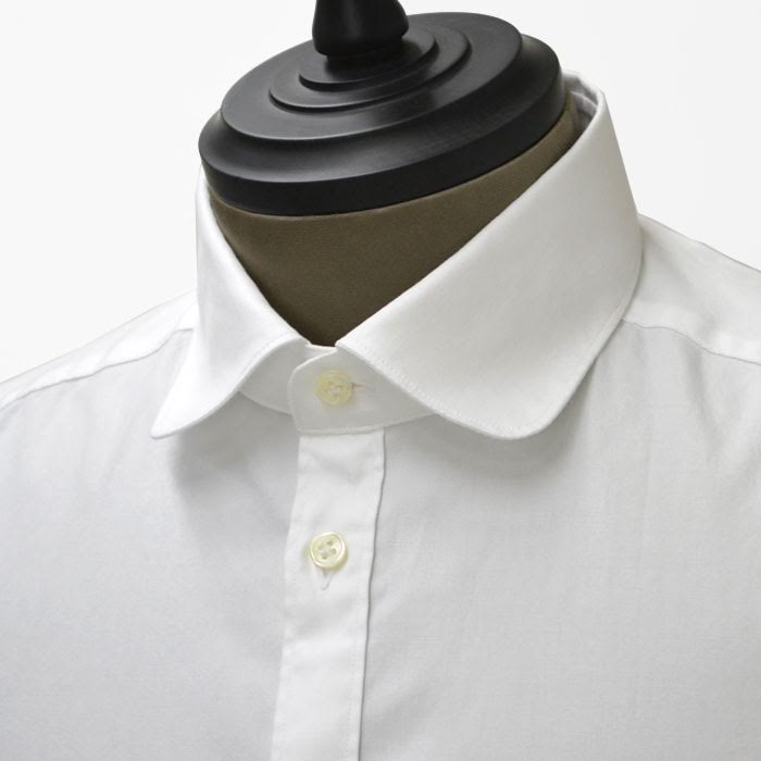 DARKNOT【ダークノット】 ラウンドカラーシャツ SHIRT LDK ROUND M245 cotton till WHITE （コットン　ツイル　ホワイト）