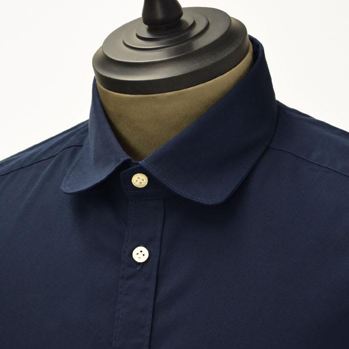 DARKNOT【ダークノット】 ラウンドカラーシャツ SHIRT LDK ROUND M242 cotton poplin NAVY （コットン　ポプリン　ネイビー）
