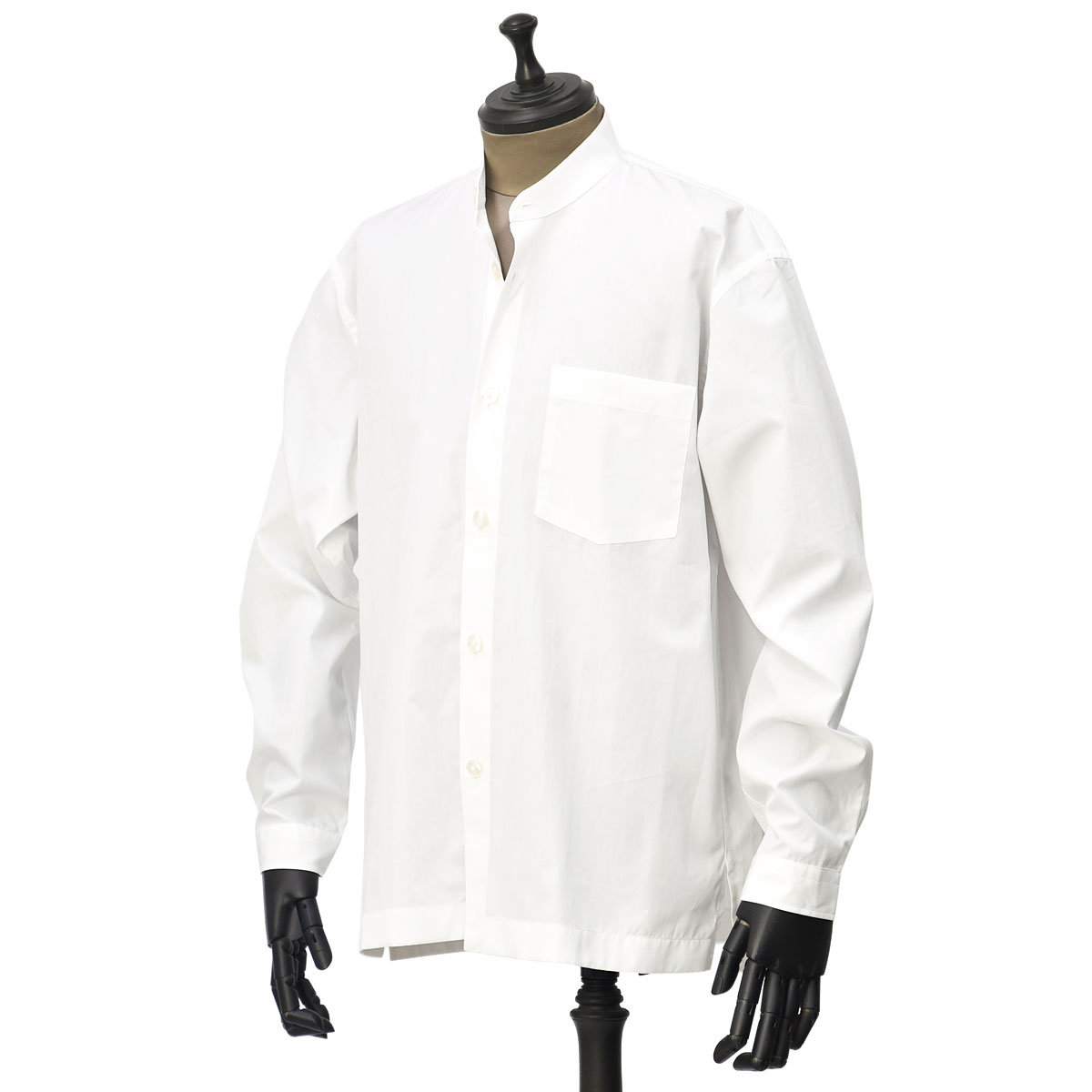 Bagutta【バグッタ】バンドカラーシャツ UENO GL 12644 001 コットン ホワイト