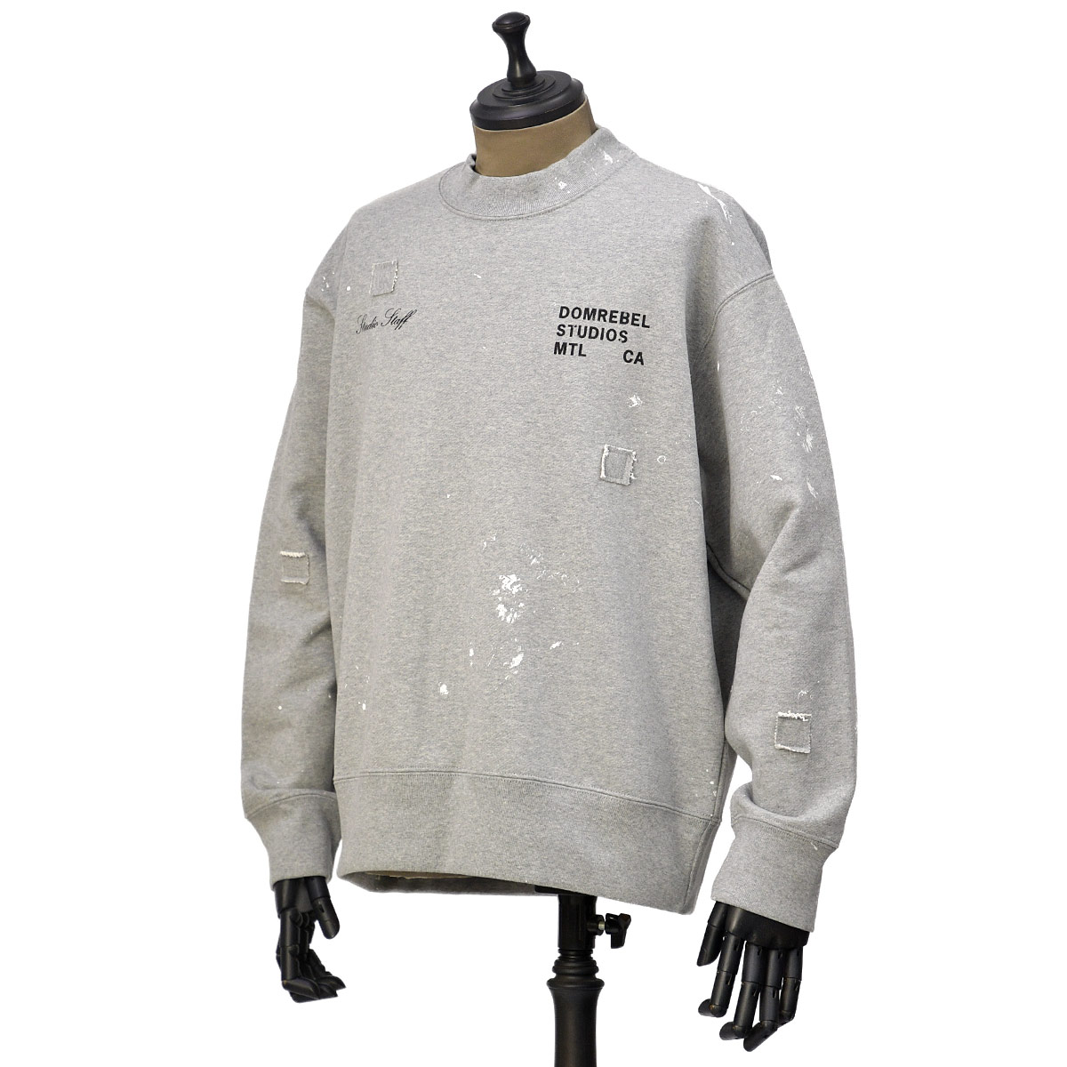 DOMREBEL【ドムレーベル】クルーネックスウェット STAFF SWEATSHIRT HEATHER GREY コットン グレー